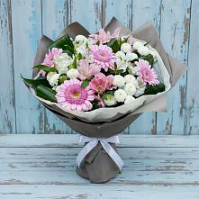 Букет цветов из:  Герберы, Альстромерии и Хризантемы в Балаково