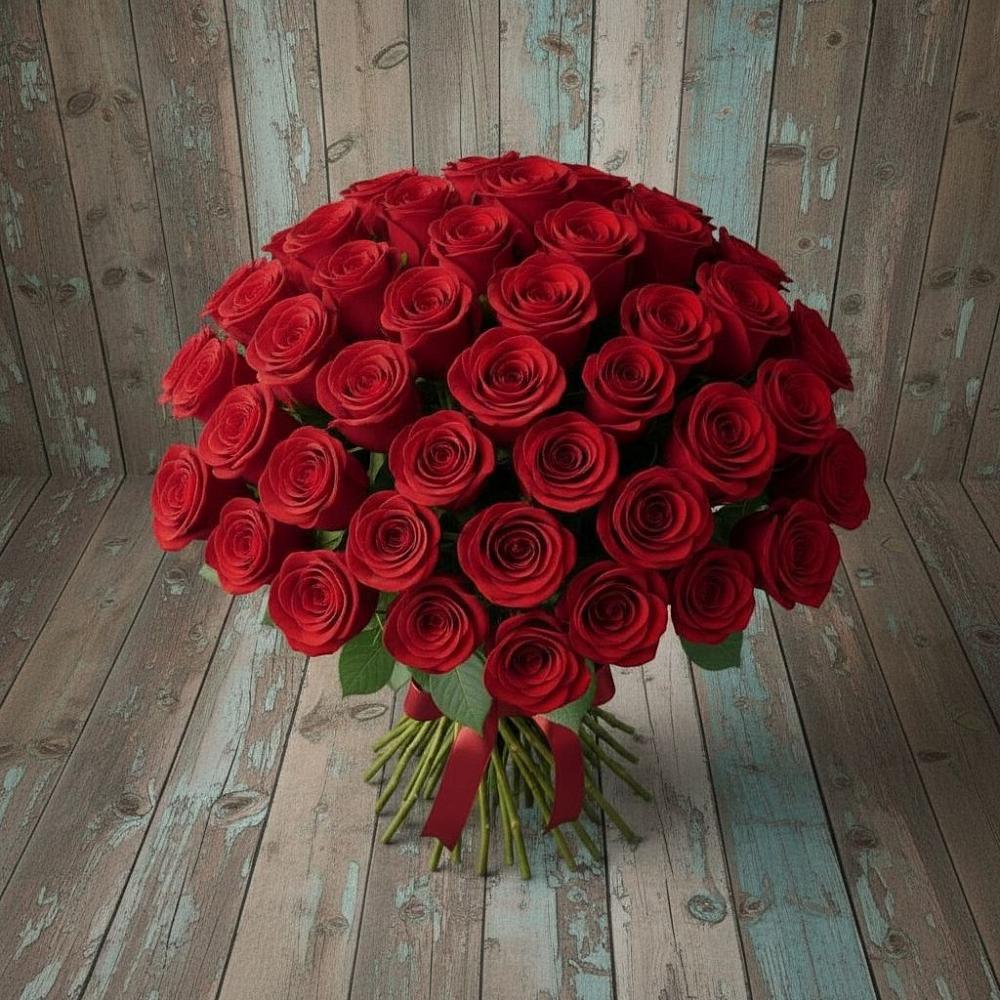 Букет 55 Красных роз Фридом в Балаково