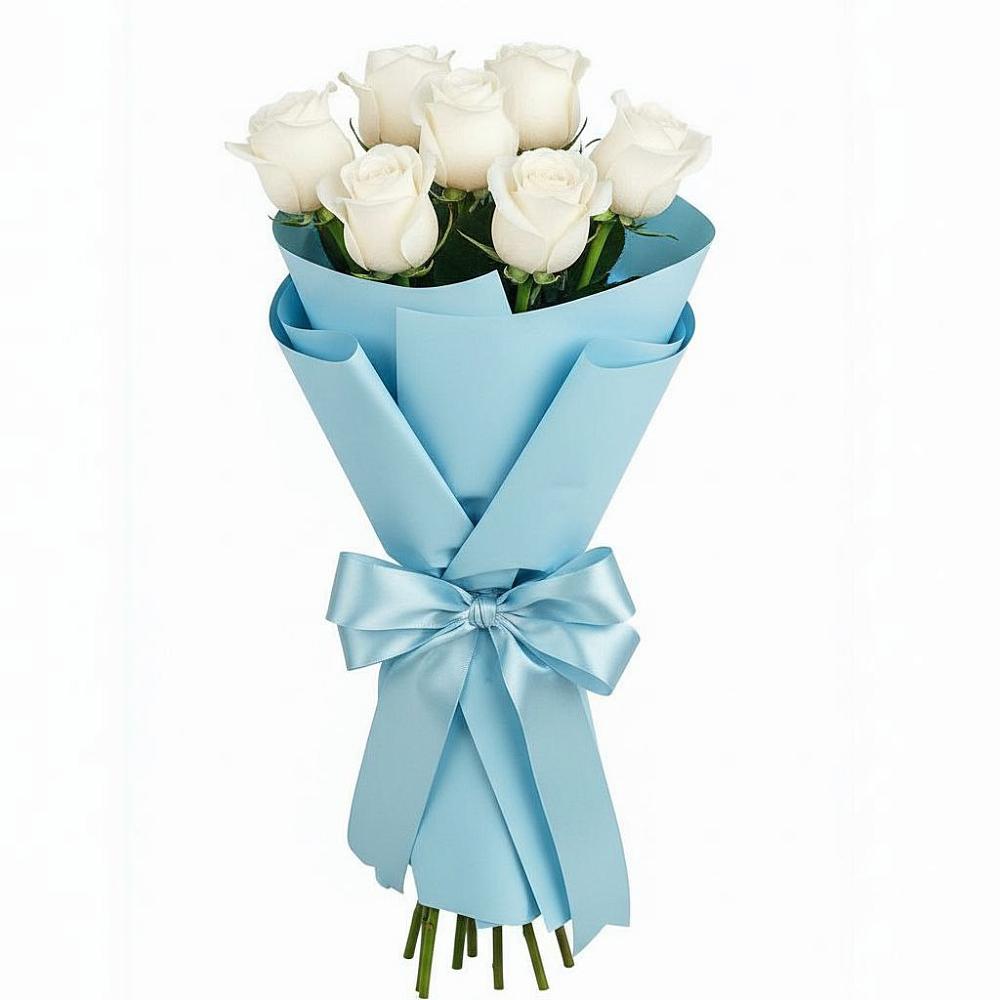 Букет 7 белых роз Проуд в Балаково