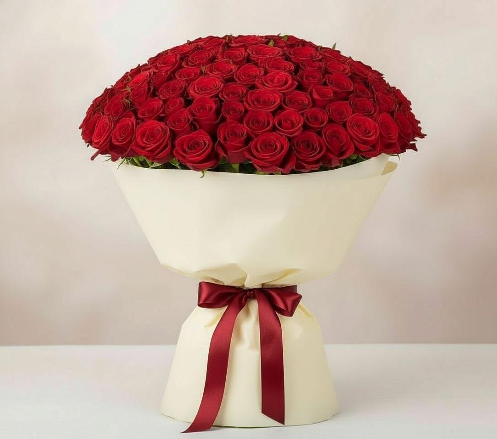 Букет 101 Красная роза Милано в Балаково