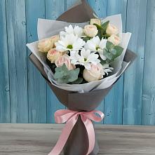 Букет цветов из:  Хризантемы и Розы #REPLACE_PRED# Балаково