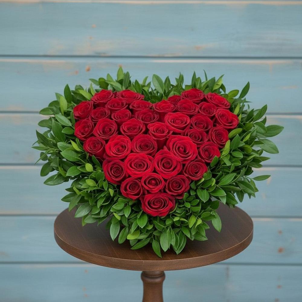 Цветочная композиция из Розы в виде сердца в Балаково