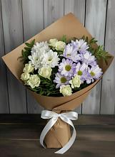 Букет цветов из:  Хризантемы и Розы в Балаково