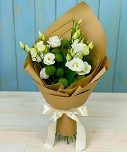 Букет цветов из:  Хризантемы и Лизиантусы #REPLACE_PRED# Балаково