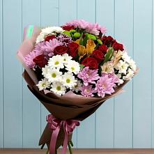 Букет цветов из:  Розы, Хризантемы и Альстромерии в Балаково