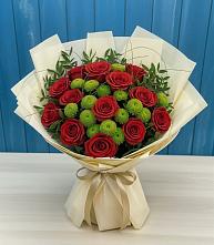 Букет цветов из:  Розы и Хризантемы в Балаково