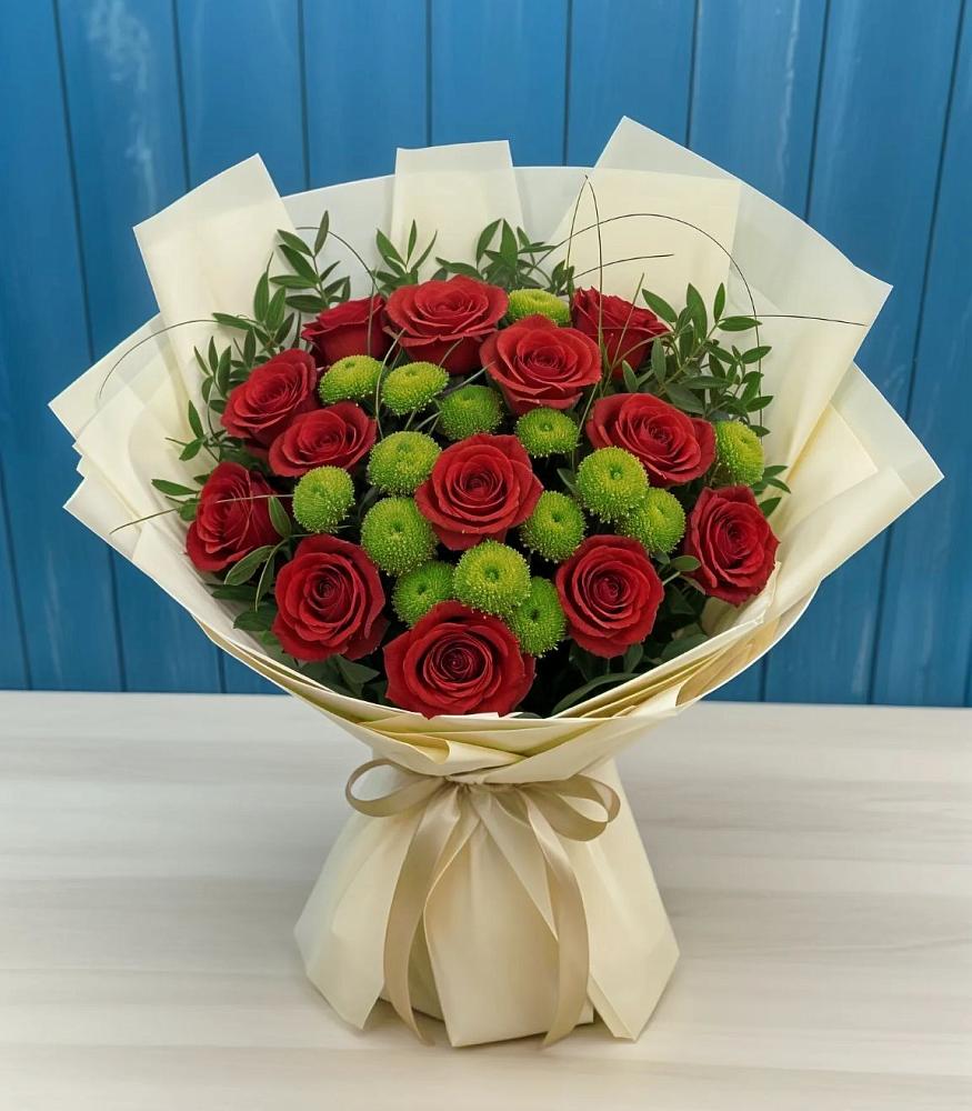 Букет цветов из: Розы и Хризантемы в Балаково